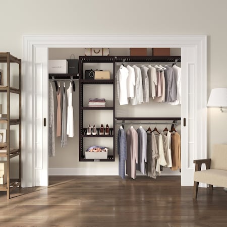 John Louis Home Solid Wood Walk-In Closet System Espresso Finish JLH-586